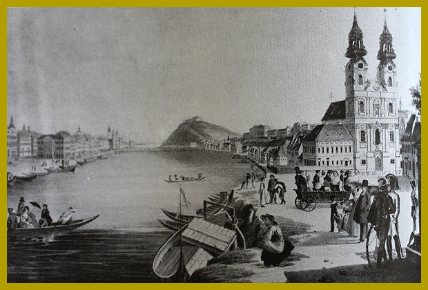 a Batthyány tér a XIX. század elején és napjainkban.