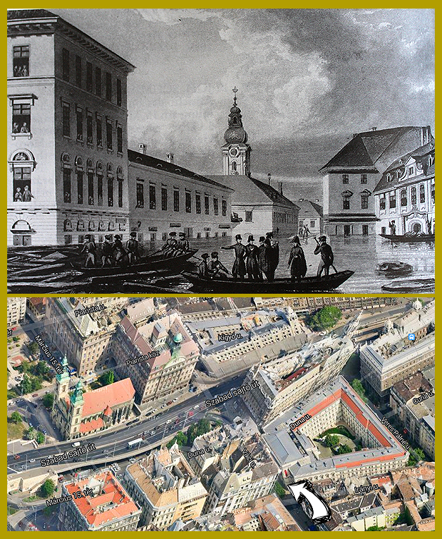 A pesti Rózsa-piac, a mai Duna utca és Váci utca kereszteződésénél kialakított téren, ami az Erzsébet-híd építésekor szűnt meg.