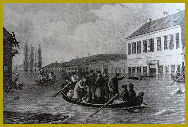 István főherceg embereket ment az Üllői úton, 1838. március.