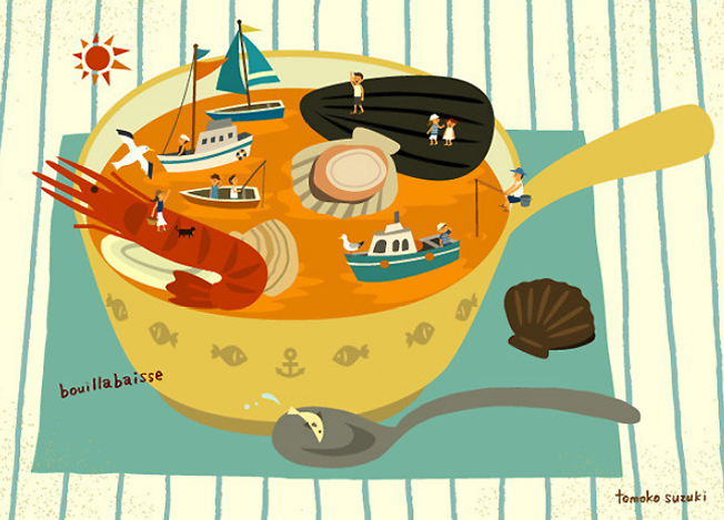 tenger gyümölcsei leves - vidám illusztrációk